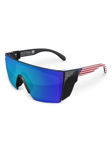 Lazer Face Sunglasses: Stars & Stripes USA Z87 Polarized Galaxy Blue Lens la chaussure