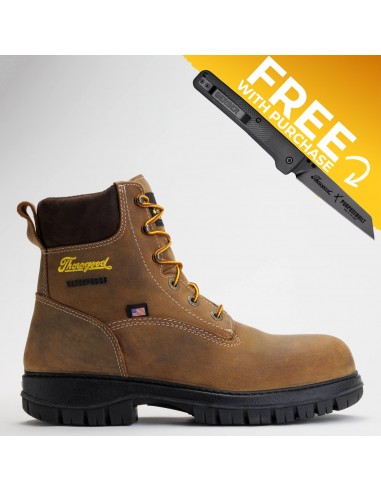 Genesis Series 6'' Waterproof Brown Rye Nano Safety Toe, Chestnut Livraison rapide