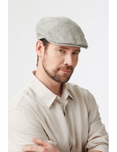 Cannes Linen Flat Cap pas cher