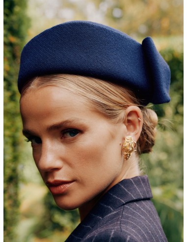 Perdita Navy Pillbox Hat pas cher