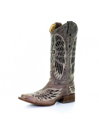 Corral Brown & Black Wing & Cross Ladies' Boot pas cher