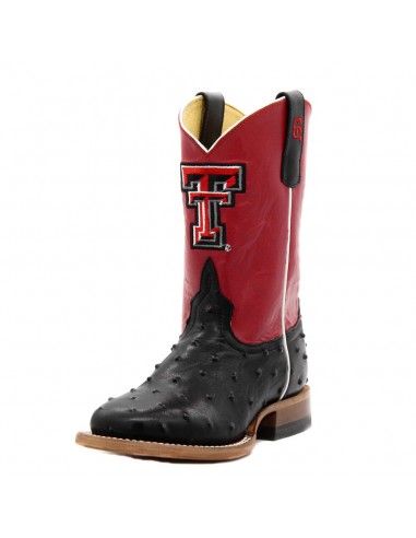 Anderson Bean Texas Tech Exclusive Black Full Quill Ostrich Print Children's Boot les ligaments